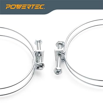 POWERTEC 2-1/2 Inch Double Wire Hose Clamp with bolt, 10 PK